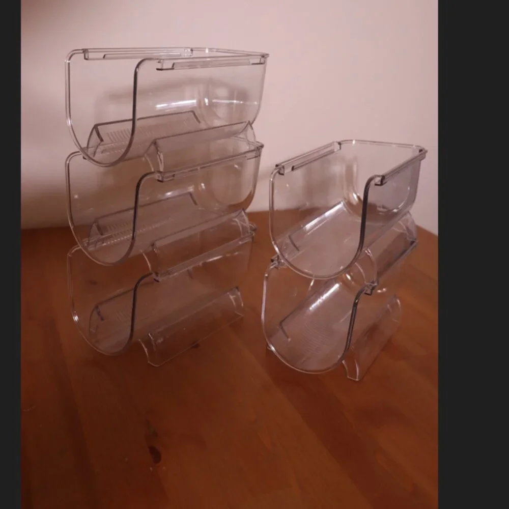 Set of 5 Clear Stackable Wine Bottle Holders